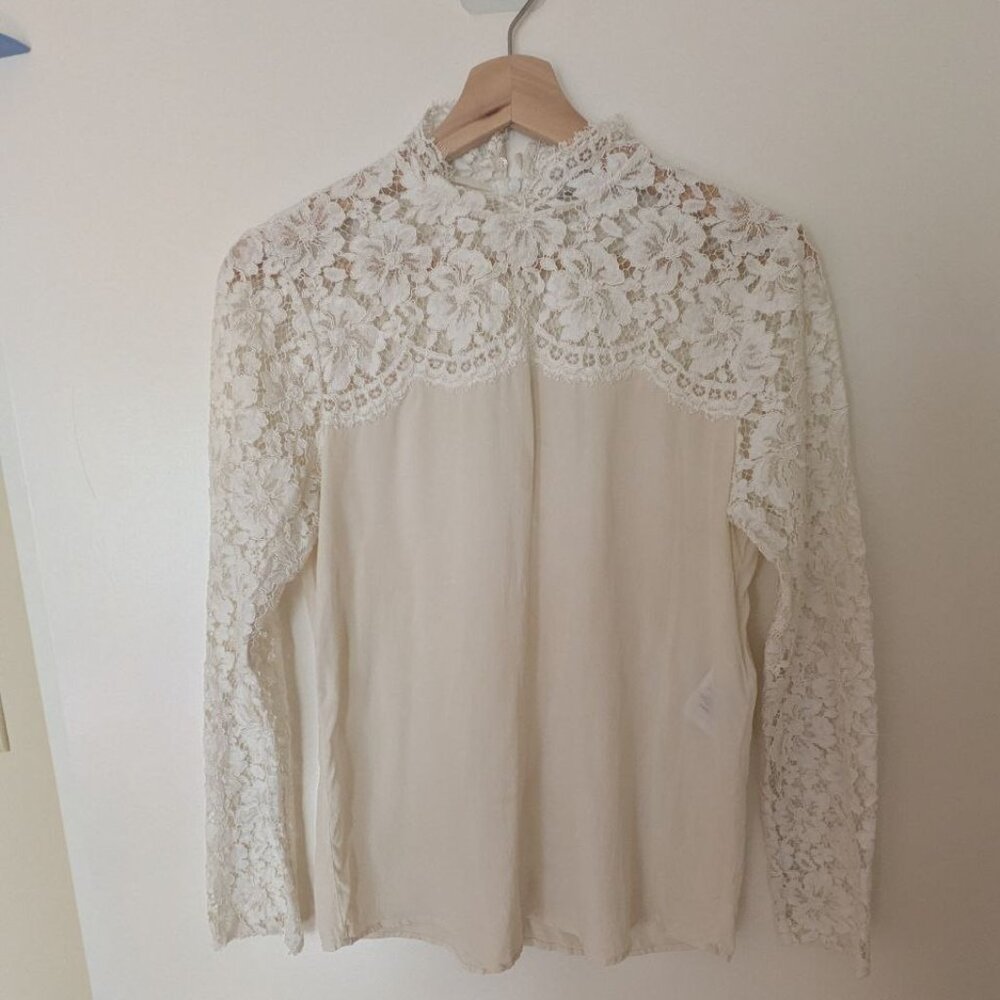 Sandro Silk Lace Blouse